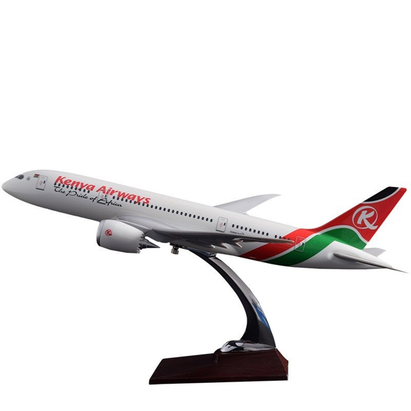 Модель самолета boeing 787 8 dreamliner в ливрее kenya airways, масштаб 1/130