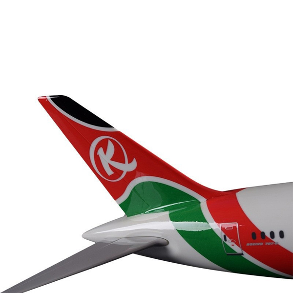 Модель самолета boeing 787 8 dreamliner в ливрее kenya airways, масштаб 1/130