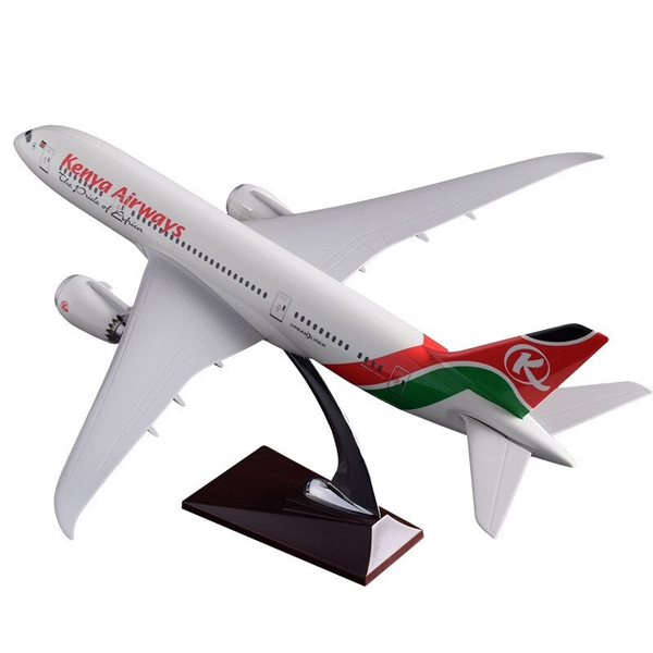 Модель самолета boeing 787 8 dreamliner в ливрее kenya airways, масштаб 1/130