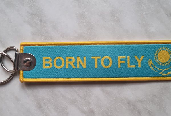 Брелок ремувка born to fly, голубой/желтый цвет