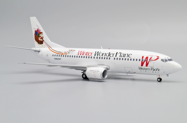 Модель самолета boeing 737 300 n962wp в ливрее western pacific airlines winter wonder plane, масштаб 1/200